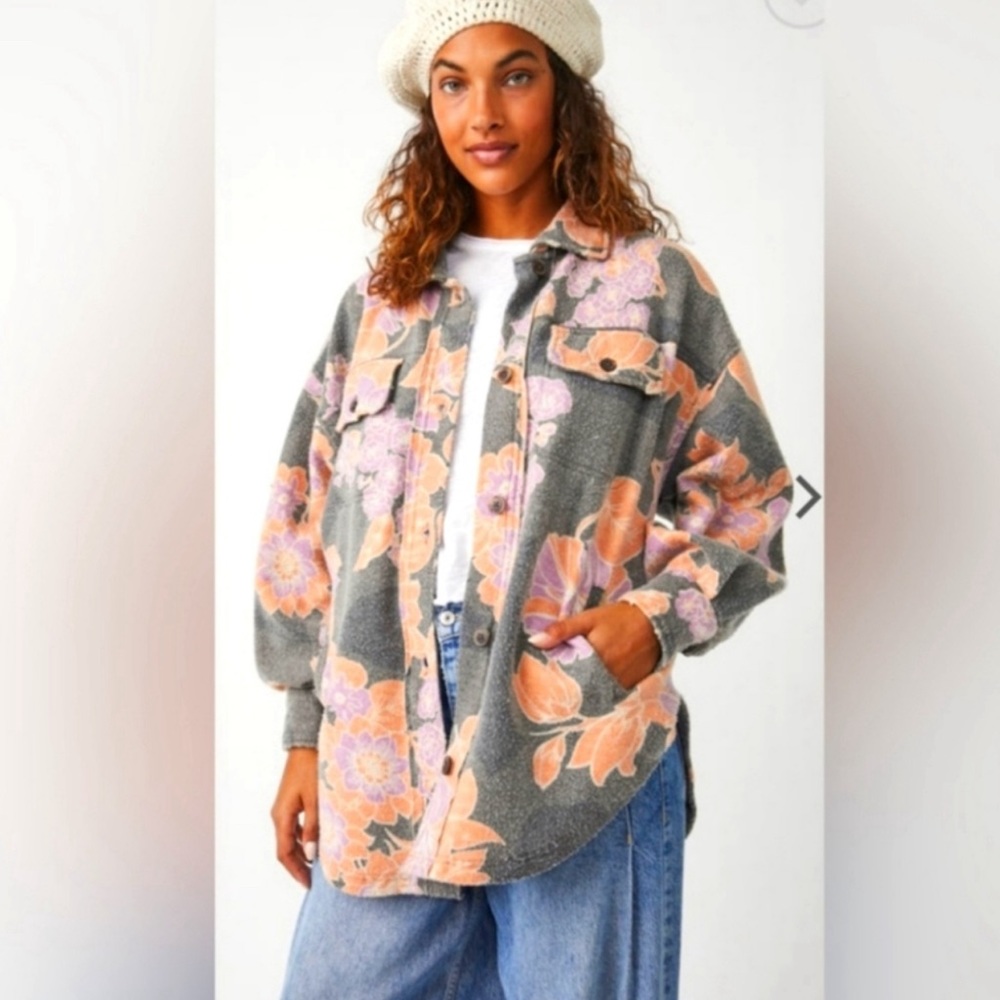🔥HP🔥Free People  RUBY JACKET CHARCOAL COMBO - Brand New With Tags $178 Retail - Picture 5 of 11